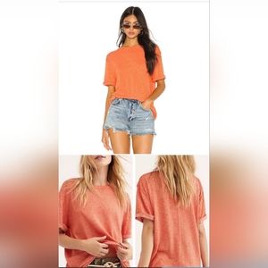 we the free red shortsleeved top